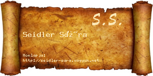 Seidler Sára névjegykártya